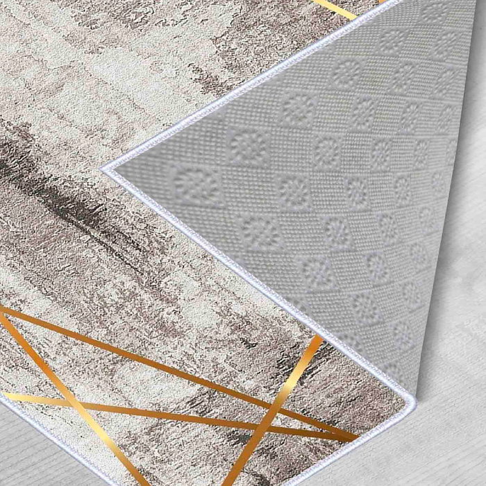Conceptum Alfombra Hmnt452 Crema, Moca y Oro 100 x 150 cm